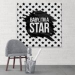 Baby, i'm a star! - modny obraz typograficzny, wymiary - 90cm x 90cm