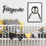 Pan pingwin - plakat designerski, wymiary - 50cm x 70cm, kolor ramki - biały