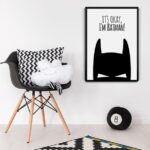 It's okay, i'm batman! - plakat designerski, wymiary - 20cm x 30cm, kolor ramki - czarny