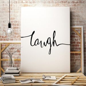 Laugh - minimalistyczny obraz na płótnie, wymiary - 60cm x 90cm