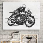 Vintage motorbike - obraz na płótnie, wymiary - 60cm x 90cm