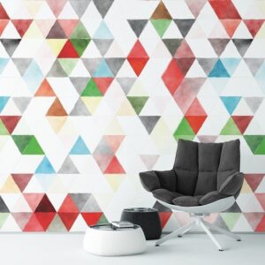 Colorflame - tapeta na ścianę w trójkąty, rodzaj - próbka tapety 50x50cm