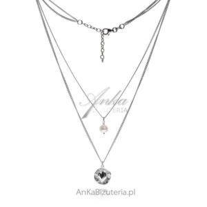 Biżuteria srebrna - naszyjnik serce z perłą - modna biżuteria włoska