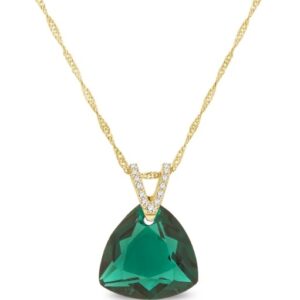 Naszyjnik srebro pozłacane z kryształami w kolorze emerald.