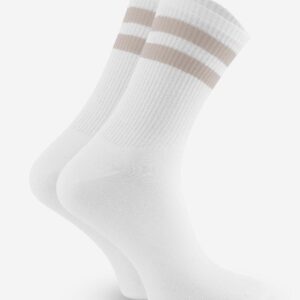Skarpetki. Białe. Urban. Socks. Double. Stripe. Grey