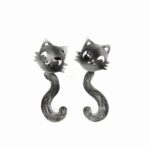 Stefany koty szare - kolczyki srebrne