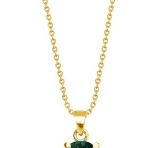 Naszyjnik z pozłacanego srebra pr. 925 oraz austriackich kryształów w kolorze emerald.