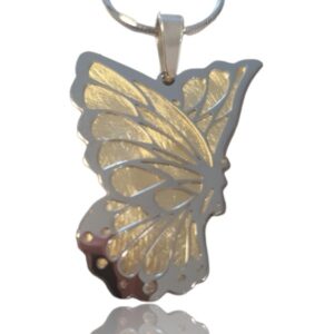 Srebrna zawieszka motyl srebro pozłacane i diamentowane