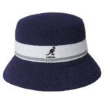 Kapelusz. Bucket. Hat. Kangol. Bermuda. Stripe. Ciemny. Niebieski