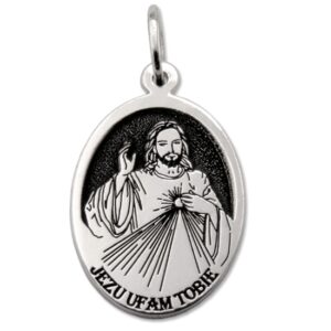 Medalik srebrny z wizerunkiem. Jezusa. Miłosiernego. MED-JM-01