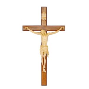 Krzyż drewniany z pięknym wizerunkiem. Chrystusa 44 cm