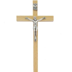 Krzyż drewniany prosty 12 cm jasny