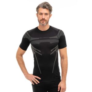 Męska koszulka termoaktywna. Brubeck. DRY SS13700 black/graphite - XL
