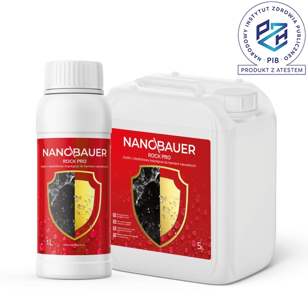 NANOBAUER® ROCK PRO – Impregnat hydro i oleofobowy do ochrony kamieni naturalnych polerowanych i niskochłonnych
