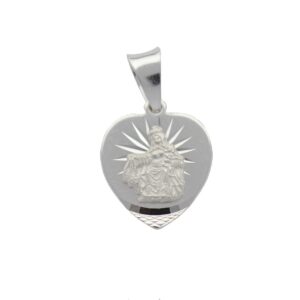 Medalik diamentowany srebrny. MB Szkaplerzna serce
