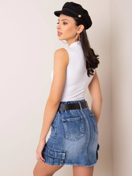 Spódnica jeansowa niebieski casual długość mini