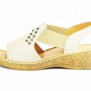 Sandały damskie komfortowe białe Łukbut