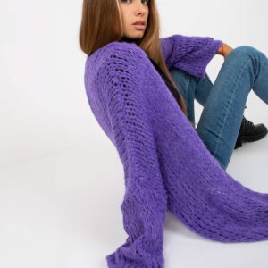 Sweter kardigan fioletowy casual narzutka rękaw długi