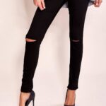 Spodnie jeansowe czarny casual jegginsy