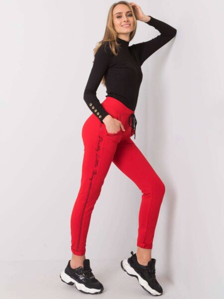 Spodnie dresowe czerwony casual