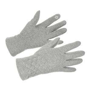 Rękawiczki damskie siwe dotyk polarek. BELTIMORE szary, srebrny