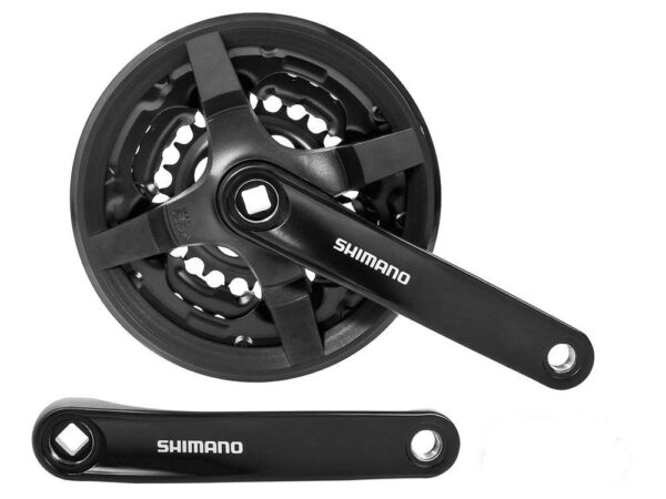 Mechanizm korbowy. Shimano. FC-TY301 C888CL 48x38x28T z osłoną