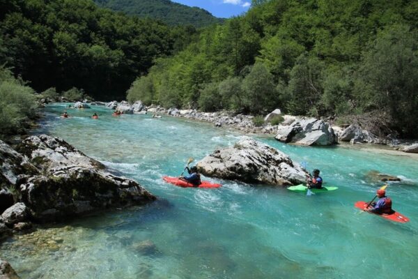 Spływ kajakiem rzeką Soca - Słowenia (Bovec) - Lekcja kajakarstwa