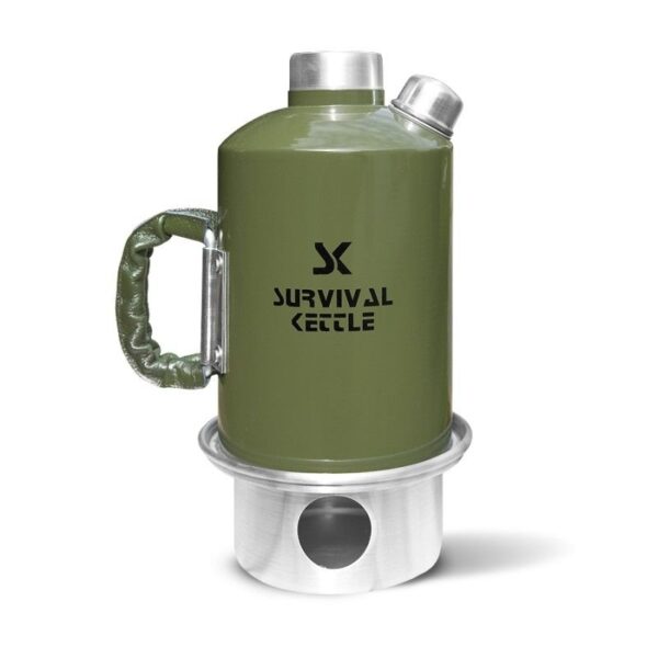 Aluminiowa. Kuchenka czajnik turystyczny. Survival. Kettle zielona