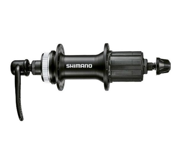 Piasta tylna. Shimano. FH-TX505 8-9-10 rzędów hamulec. Center. Lock, zacisk, 36-otw, czarna