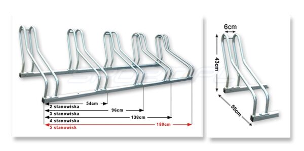 Stojak na rowery. Cross 5 na 5 rowerów, ocynkowany